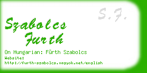 szabolcs furth business card
